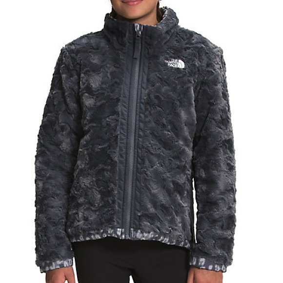 New The North Face Medium 10/12 Youth Girls Mossbud Swirl Jacket Grey - Picture 3 of 16